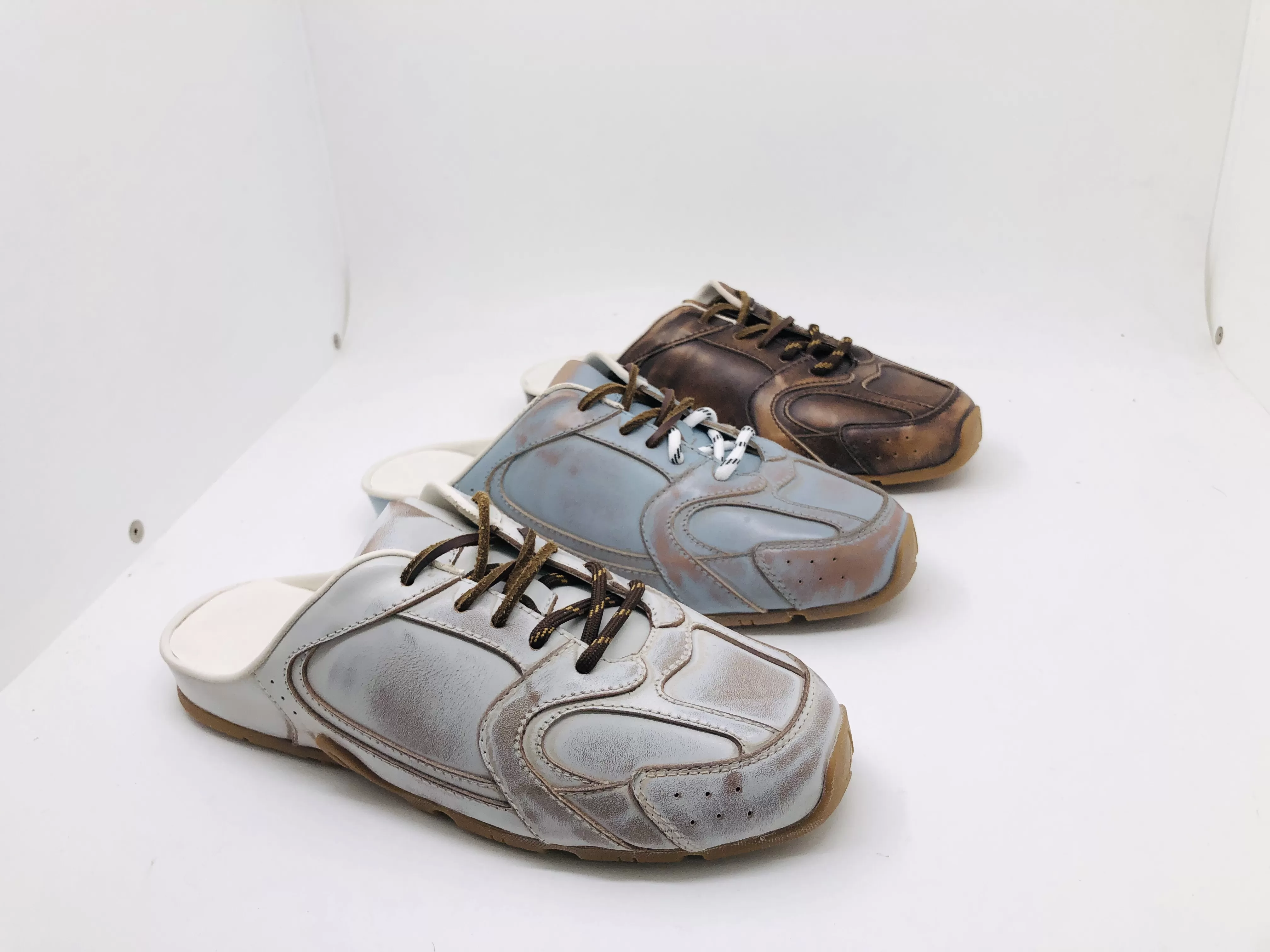 Vintage Washed Leather Mule Sn