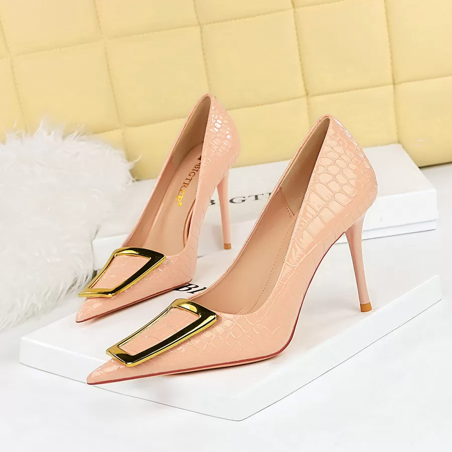 Croc Embossed Stiletto Pumps w