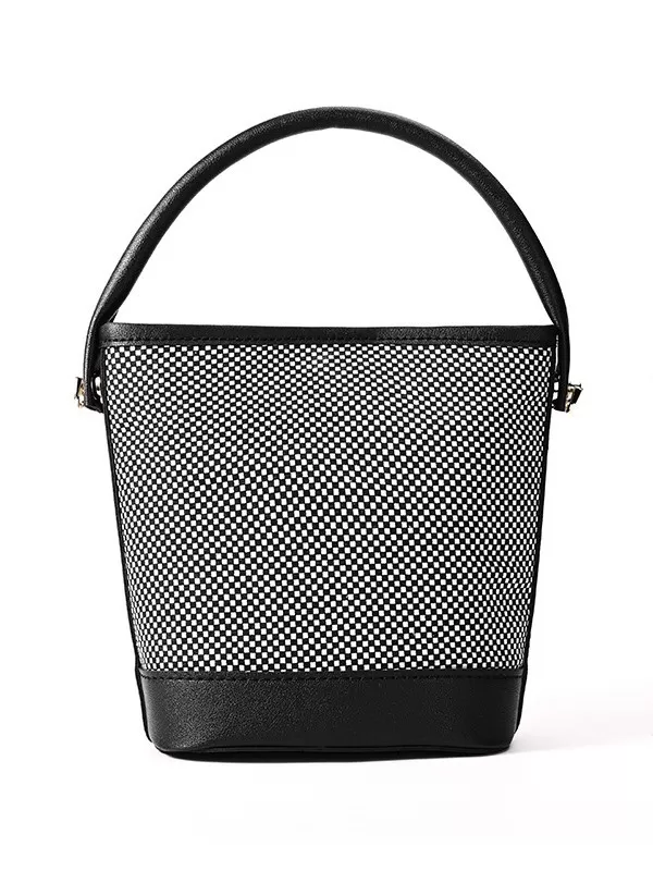 Women Mini Bucket Handbag Stri
